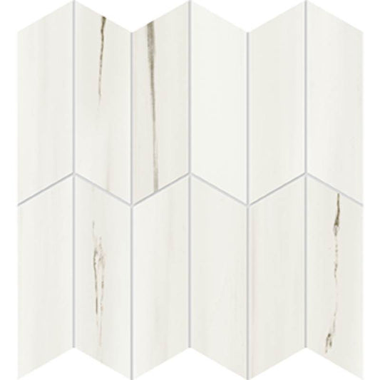 Mixed Size Warm White Apex Mosaic Matte