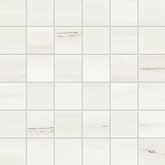 Mixed Size Warm White Mosaic Matte
