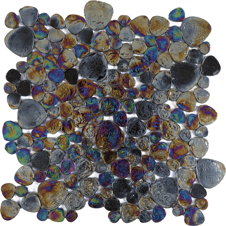 Black Japanese Pebbles Glass Interlocking