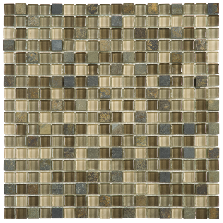 5/8x5/8 Beige Brown Slate Glass