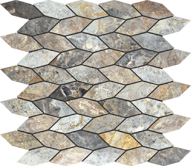 Elongated Hexagon Royal Vein Leave Mosaic