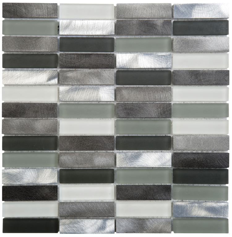 Aluminum & Gray Glass Mosaic