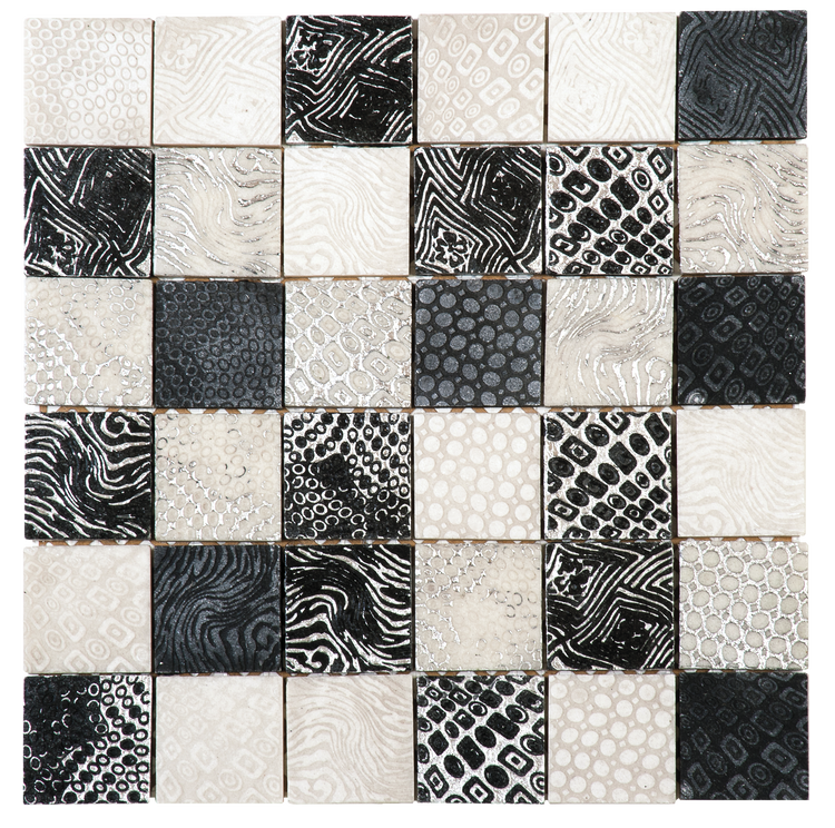 2x2 White Black Décor Sheet