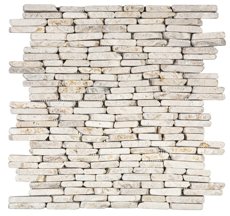 White Stacked Brick Marble Interlocking