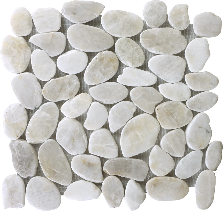 Pebble White Sliced Polished Mosaic