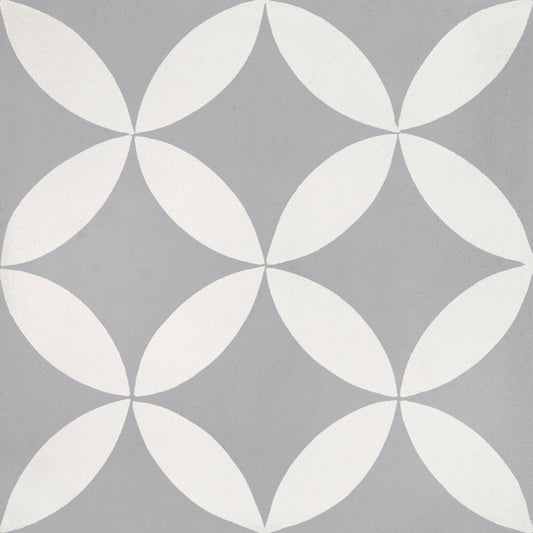 8X8 Modern Dark Gray Off White