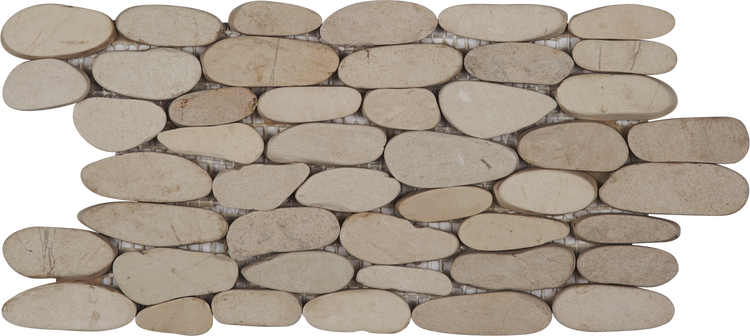 White Stacked Sliced Pebble Matte