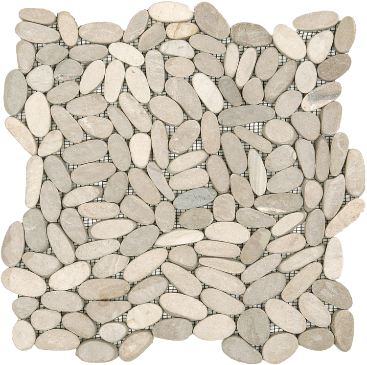 Beige Sliced Matte Pebble Interlocking