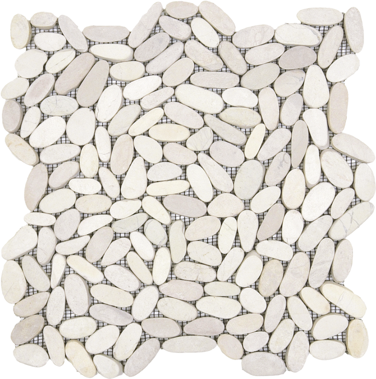 White Sliced Matte Pebble Interlock