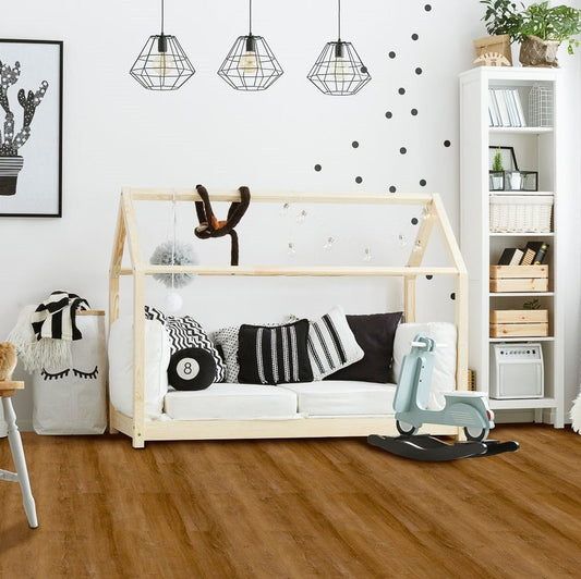 7x48 Red Wood 4mm Click Vinyl Embossed