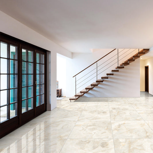 GLOBALLY SOURCED 32x32 Gold Agate Polished