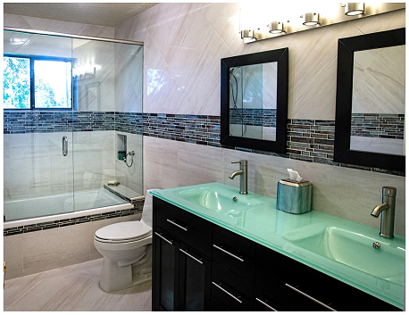 Large Format Tiles Steal the Show at Goldstein Bathroom Remodel in Southwest Ranches