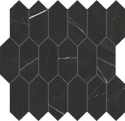 Mixed Size Black Picket Mosaic Matte