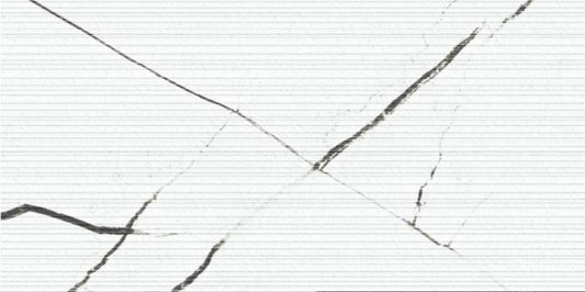 12x24 Glam White 3D Etch Matte