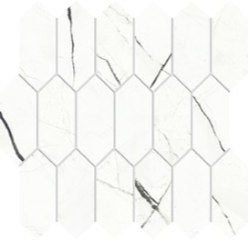 Mixed Size Glam White Picket Mosaic Matte