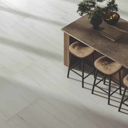 Mixed Size Glam White Picket Mosaic Matte