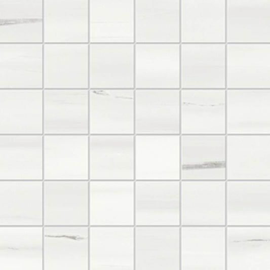 Mixed Size Cool White Mosaic Matte