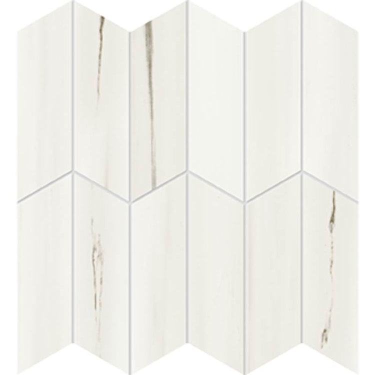 Mixed Size Warm White Apex Mosaic Matte