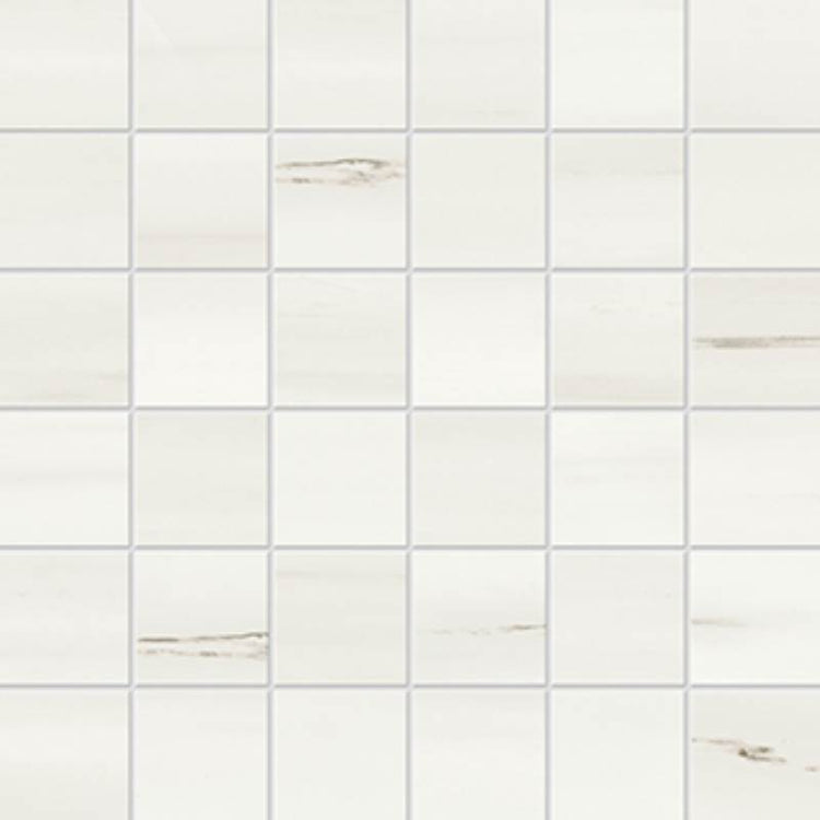 Mixed Size Warm White Mosaic Matte