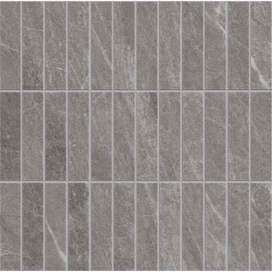 1x4 Domino Steel Matte Porcelain Mosaic