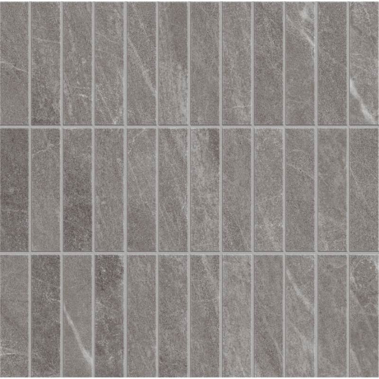 1x4 Domino Steel Matte Porcelain Mosaic
