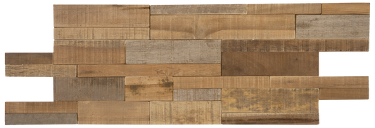 Natural Wood Brick Mix Mosaic