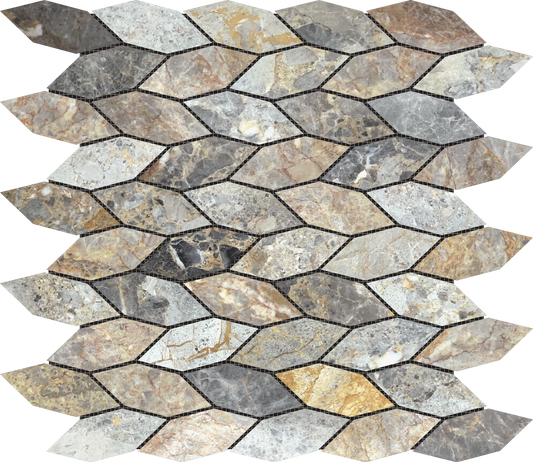 Elongated Hexagon Royal Vein Leave Mosaic