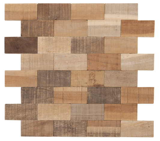 Natural Wood Brick Mosaic