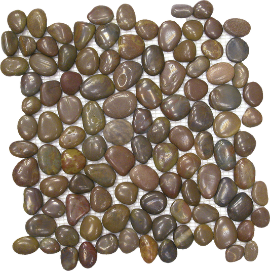 Brown Polished Pebble Interlocking