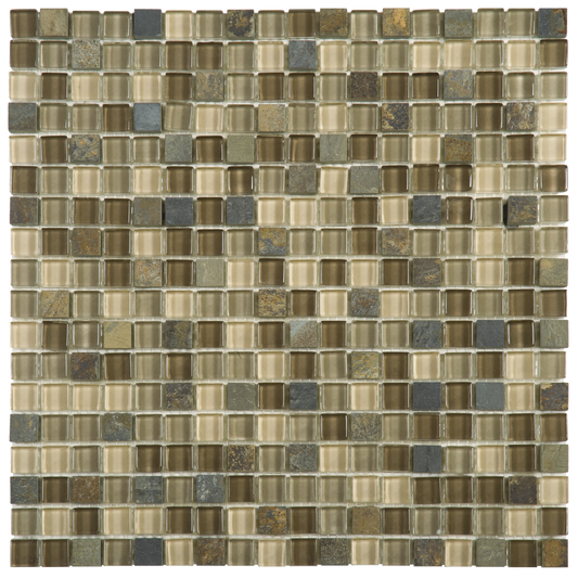 5/8x5/8 Beige Brown Slate Glass