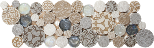 4x12 Beige Penny Round Decor