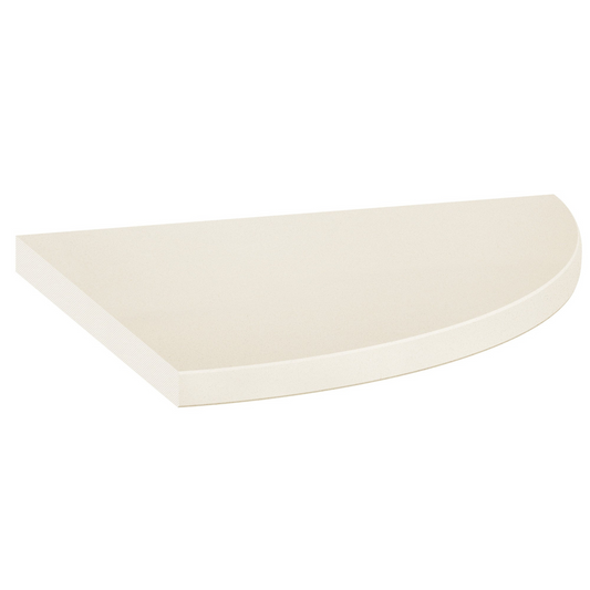 9in Ivory Polished Stone Round Corner Shelf