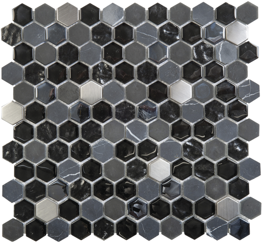 Hexagon Black Mosaic