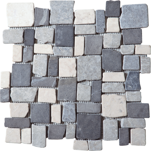 White/Gray Cubic Marble Opus Interlocking