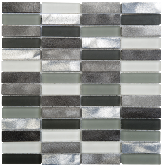 Aluminum & Gray Glass Mosaic