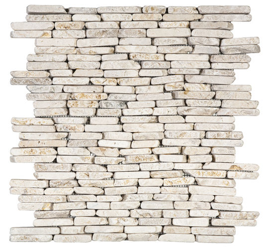 White Stacked Brick Marble Interlocking