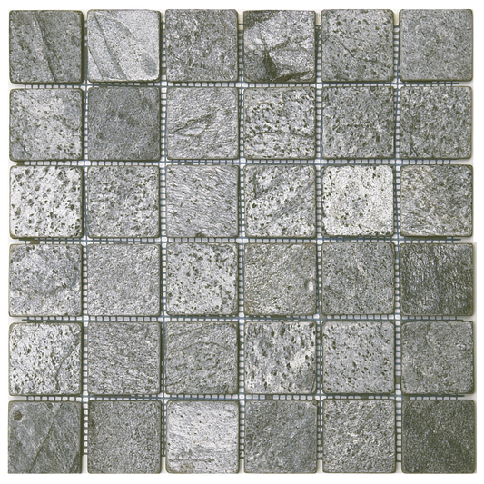 2X2 Silver Gray Matte Quartzite Mosaic