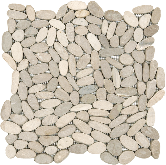 Beige Sliced Matte Pebble Interlocking