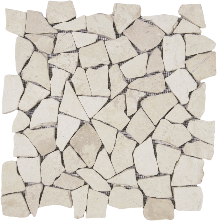 11.8x11.8 White Opus Mosaic Interlocking