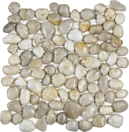 White Polished Pebble Interlocking