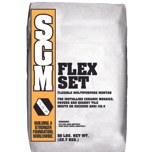 50lb White Flexset Latex Mortar