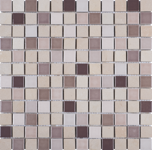 7/8x7/8 Mix Beige Sandstone Mosaic