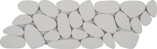 White Sliced Pebble Mosaic Border