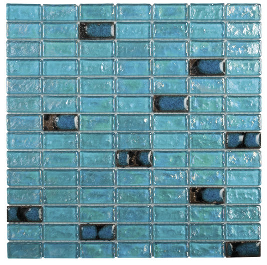 1x2 Turquoise Glass/Ceramic Brick