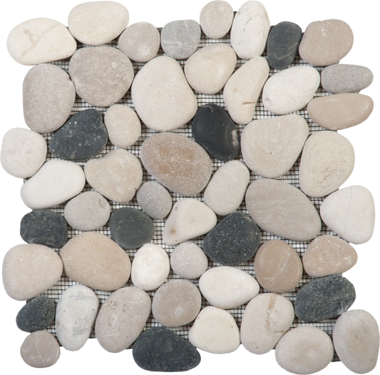 Mix Wh/Gray/Bge/Blk Rect Matte Pebble In