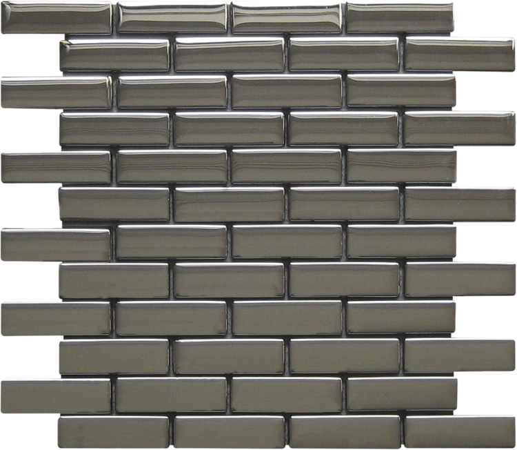 1x3 Brick Silver Gloss Mosaic