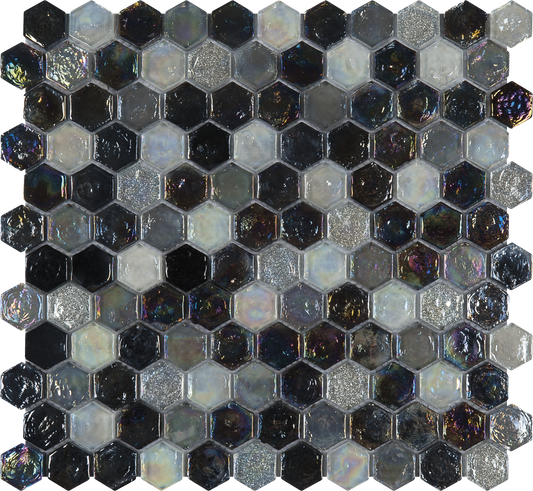 Hexagon Mix Gray Mosaic