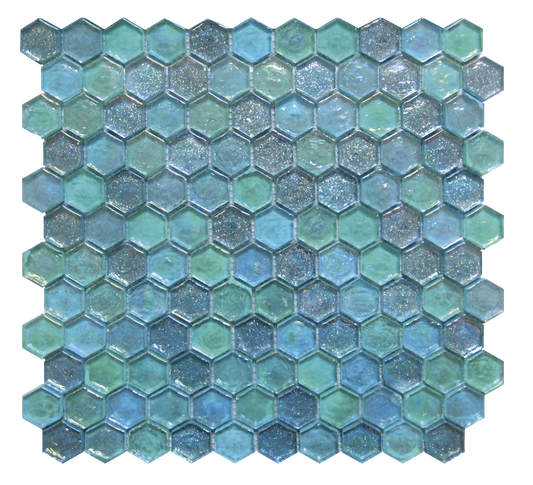 Hexagon Mix Blue Mosaic