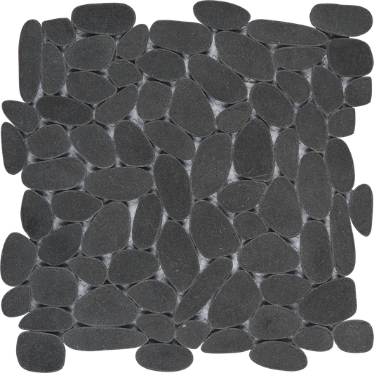 Black Sliced Pebble Mosaic