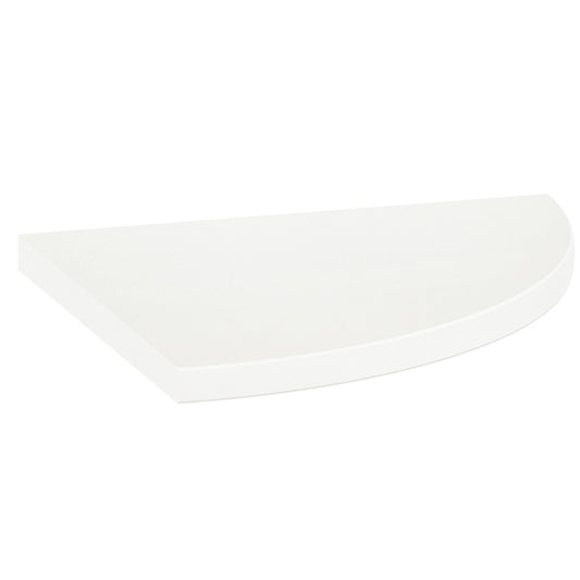 9in Snow Polished Stone Round Corner Shelf